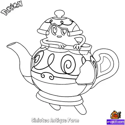 Free printable Sinistea Antique Form Coloring Page - Free Printable Pokemon Coloring Sheets coloring page